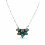 Timeless Cluster Sterling Silver Necklace with Spiny Oyster
