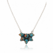 Timeless Cluster Sterling Silver Necklace with Spiny Oyster
