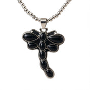 Black Onyx Dragonfly Pendant Necklace