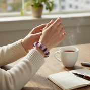 Amethyst and Rose Quartz Gemstone Bead Stretch Bracelet