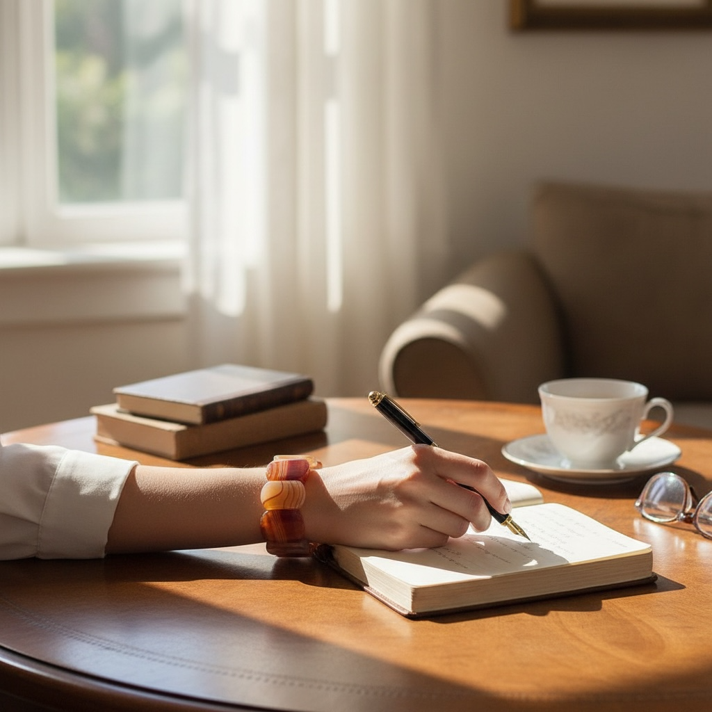 Carnelian Rectangular Bead Stretch Bracelet