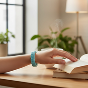 Natural Larimar Rectangular Stretch Bracelet