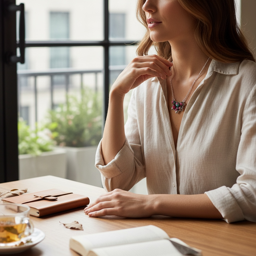 Timeless Sterling Silver Cluster Necklace with Cotton Candy