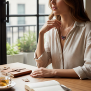 Timeless Sterling Silver Cluster Necklace with Cotton Candy