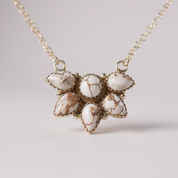 Timeless Sterling Silver Cluster Necklace with Wild Horse