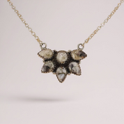 Timeless Sterling Silver Cluster Necklace with White Buffalo