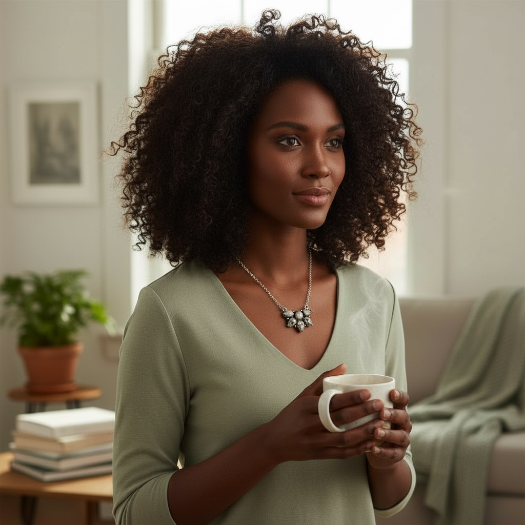Timeless Sterling Silver Cluster Necklace with White Buffalo