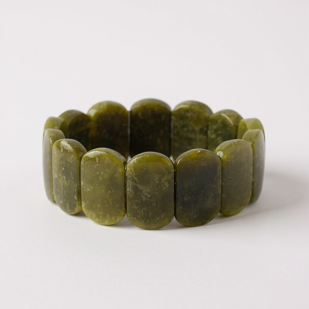 Green Curbstone Stretch Bracelet
