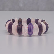 Amethyst and Rose Quartz Gemstone Bead Stretch Bracelet