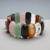 Faceted Multi-Natural Gemstone Stretch Bracelet