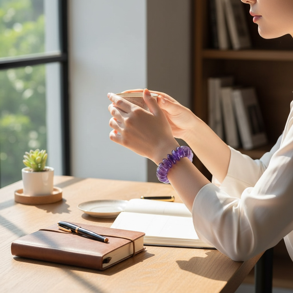 Amethyst Gemstone Stretch Bracelet