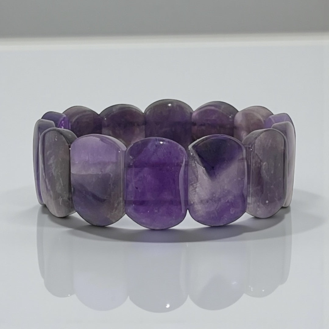 Amethyst Polished Stretch Bracelet