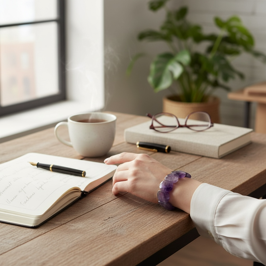Amethyst Polished Stretch Bracelet