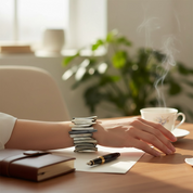 Gray Shell Stretch Bracelet