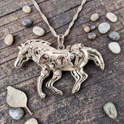 Wild Horse Horse Pendant Sterling Silver 925 Necklace Western Style