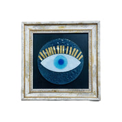 Round Evil Eye, Bubble Glass, Fused Glass, Wall Art, Good Luck Home Decor