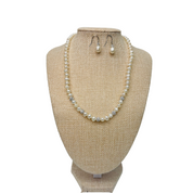 Elegant Freshwater Pearl Necklace and Earring Set, Gift for Her