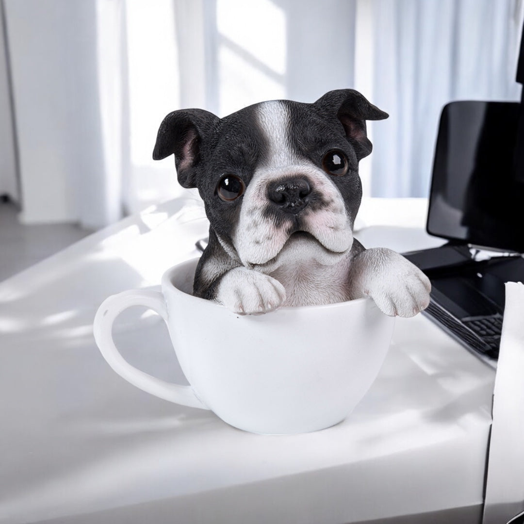 Boston Terrier Teacup Pups Figurine