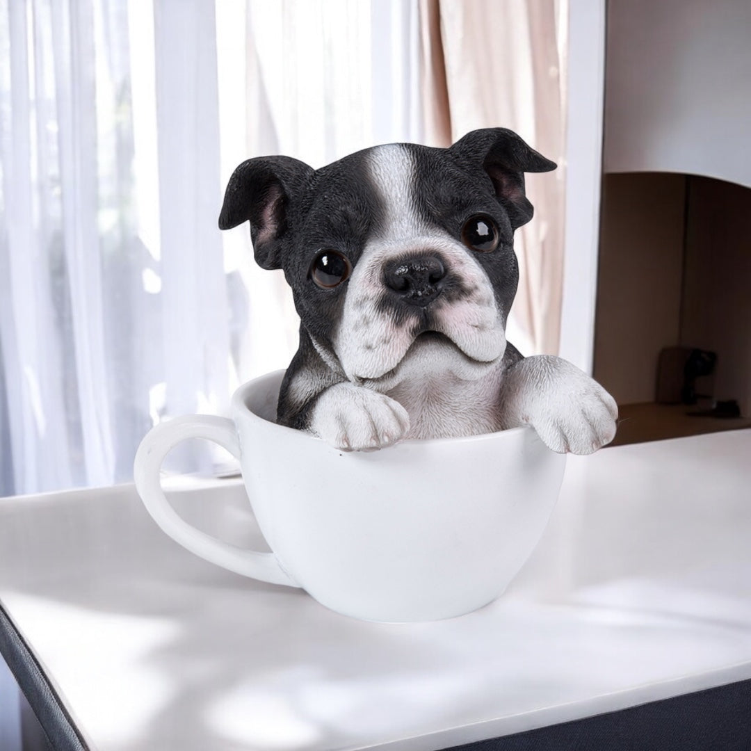 Boston Terrier Teacup Pups Figurine