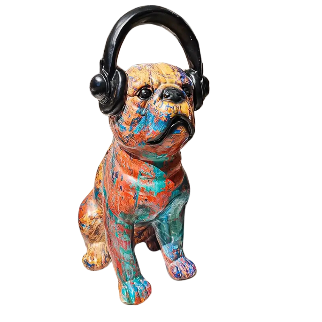 Dog with Head phones