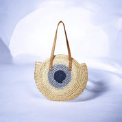 Round Retreat Straw Bag - Casual Chic Handbag for All Seasons