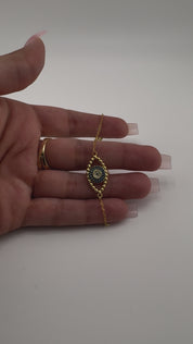 Gold-Plated, Sterling Silver, Bracelet, Zircon, Evil Eye, Protection Jewelry, Talisman