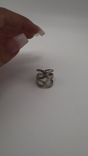 Sterling Silver Double Infinity Ring, Boho, Modernist Style, Eternal Love, Unique Design, Gift for Her, Fashion Accessory