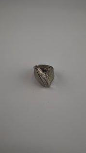 Sterling Silver, Ring, Smooth, Hammered Finish, Open, Modernist Style, Timeless