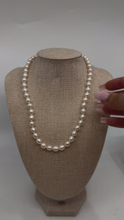 Honora, Ivory, Freshwater Pearl Necklace, Vintage Style, Classic, Sterling Silver Lobster Clasp, Perfect Gift