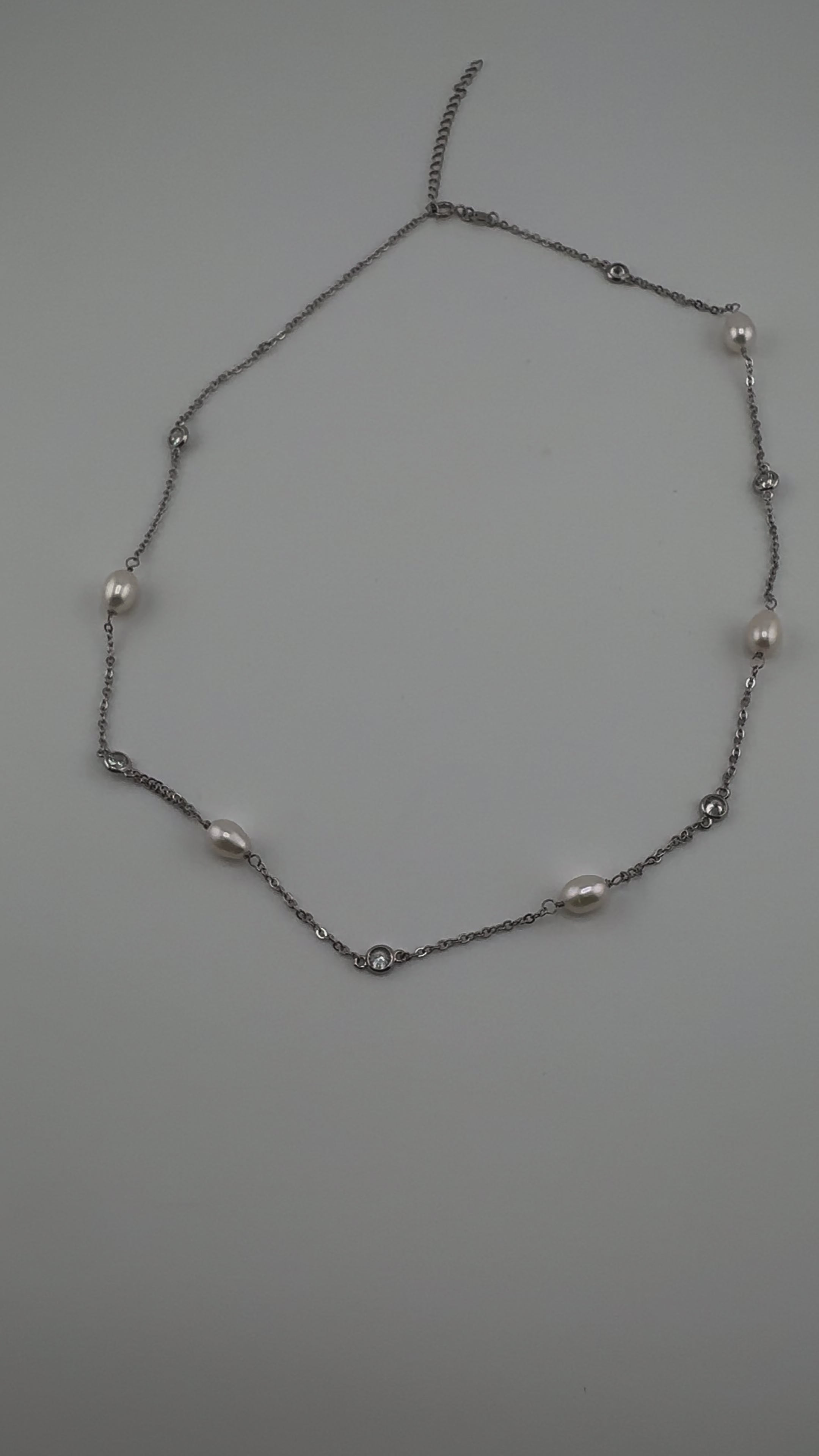 Freshwater Pearl, Zircon, Sterling Silver, Necklace, Seraphina, Perfect Gift