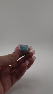 Sterling Silver, Ring, Square, Larimar, Gemstone, Perfect Gift