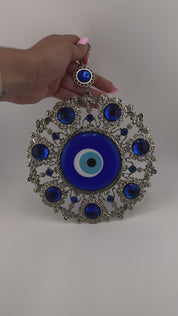 Evil Eye, Silver, Blue, Wall Ornament, Home Protection, Talisman