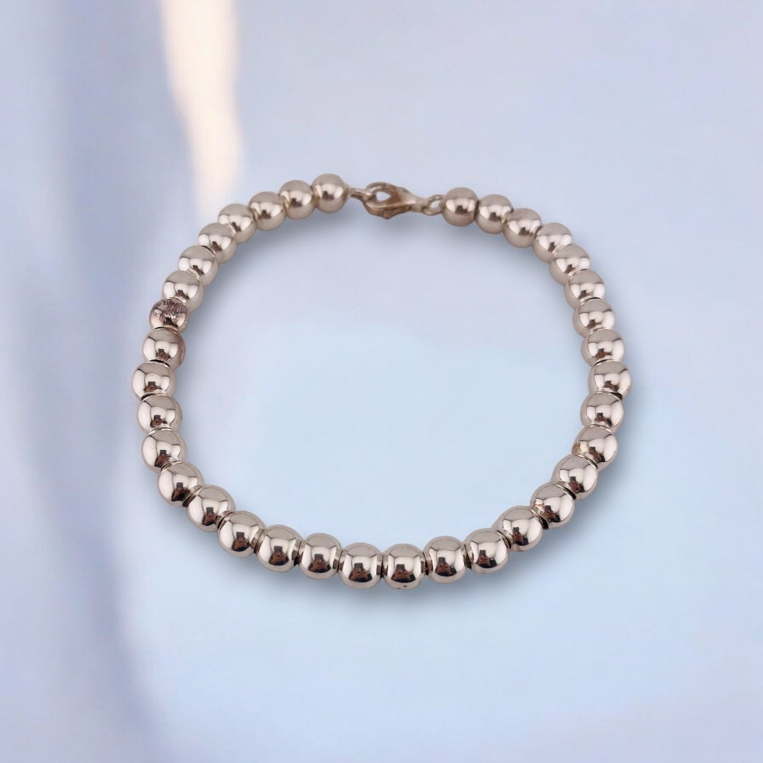 Elegant Sterling Silver Beaded Bracelet, Sterling Silver Beads Jewelry, Silver Bracelet, Elegant Gift