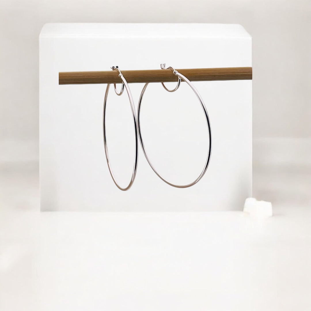 Sterling Silver Hoop Earrings, Elegant Silver Hoops, Timeless Round Hoop Earrings, Gift for Her