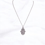 Hamsa, Sterling Silver, Pendant Necklace, Stunning Spiritual Protection Gift, Good Luck Jewelry