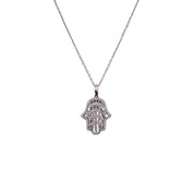 Hamsa, Sterling Silver, Pendant Necklace, Stunning Spiritual Protection Gift, Good Luck Jewelry