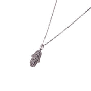 Hamsa, Sterling Silver, Pendant Necklace, Stunning Spiritual Protection Gift, Good Luck Jewelry