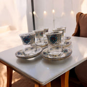 Interactive Turkish Design Tea and Coffee Glass Set – Elegant Cups and Saucers