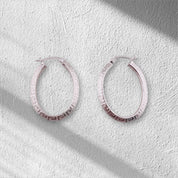 Sterling Silver, Oval Earrings, Textured Finish, Ideal for casual and formal occasions